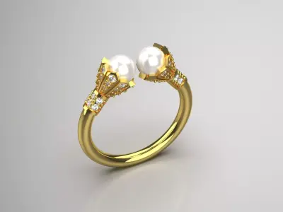 pearl diamond ring pr0021 3D print model