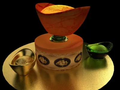 Chinese gold Ingot   3D model