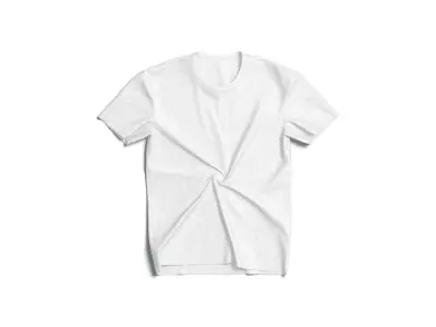 Flat Lay T-shirt - twisted fabric basic tshirt Low-poly 3D model
