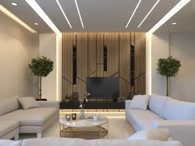 Modern apartment interior Scene 3D model Low-poly 3D model