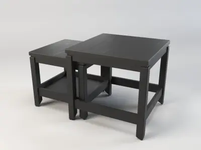 Nest of table - Coffee table - Side table - End table Low-poly 3D model