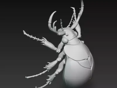 Royal Porcelain Beetle - Blue Decorative Sculpture 3D Model 3D print model