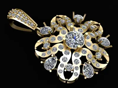 PRECIOUS FLORAL PENDANT 3D PRINTABLE MODEL  3D print model