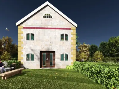 Small Apartment 3D House plan  Low-poly 3D model purchase