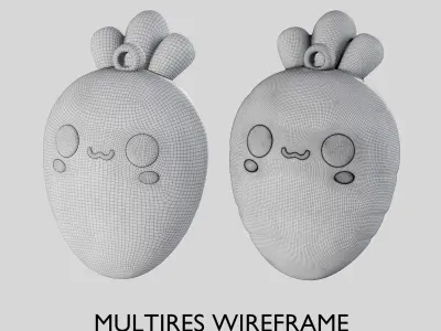 PIXU3D - Cute Carrot 3D Model for Printing and Rendering 3D print model