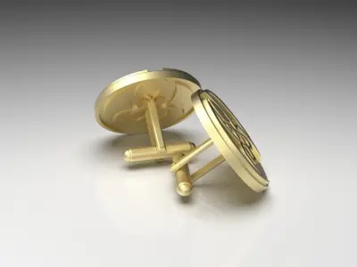 Flower Decor Cufflinks 003 3D print model