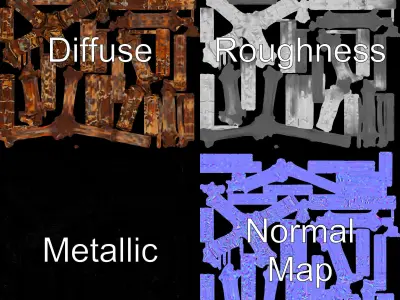 Geometric Metal Framework Model Pack Low-poly 3D model