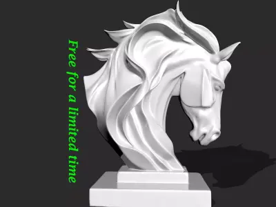 HORSE HEAD BUST ABSTRACT SCULPTURE Free 3D print model