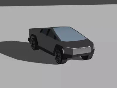 cybertruck low poly model car Low-poly 3D model