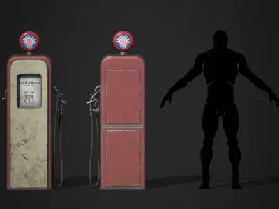Gas Pump Low-poly 3D model shop