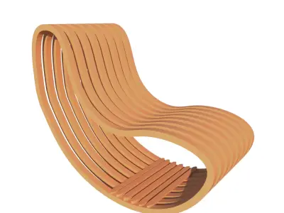Modern and Ergonomic Wooden Chair Free 3D model