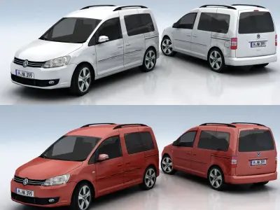 Volkswagen Caddy Low-poly 3D model