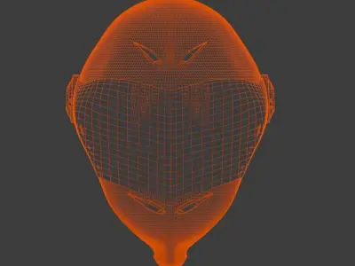 Alien-Faced Racing Helmet for Moto GP or Formula 1 Low-poly 3D model