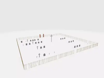 Cemetery 3D model Free low-poly 3D model