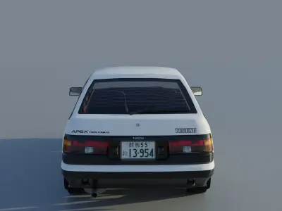 Toyota Trueno AE86 Initial D stylized Low-poly 3D model