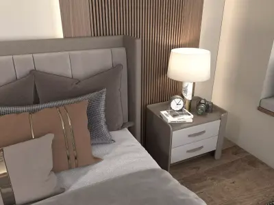 Modern Bedroom Scene 14 3D model