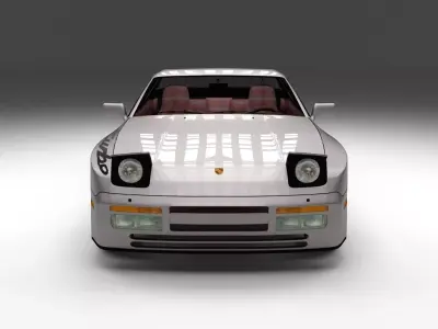 Porsche 944 Turbo S with interior 3D model