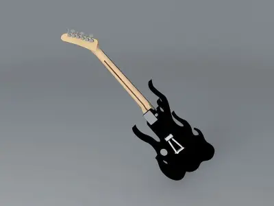 J Frog blue flame guitar Free 3D model