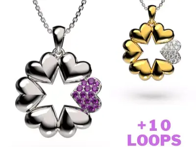 HEART PENDANT LOVE SIGN - Diamond Valentines Day Gift 3D print model