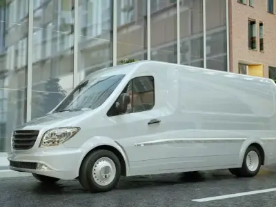 v8 CargoVAN with driver Low-poly 3D model