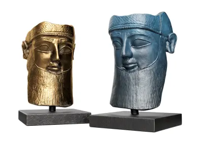 Mask of assyrian man Low-poly 3D model