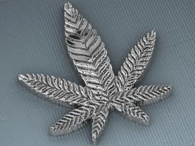 marijuana gold leaf 3D print model