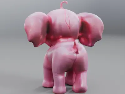 pink elephant 3D model