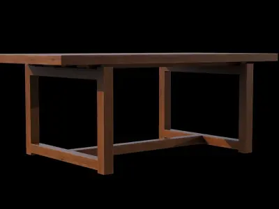 Ainsley Dining Table walnut Low-poly 3D model