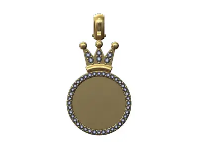 Diamond crown memory picture pendant 3D print model