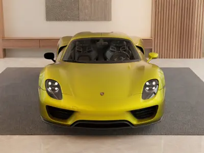 Porsche 918 Spyder 3D Model Detachable Roof - Highly Detailed Low-poly 3D model
