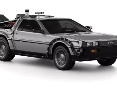 DeLorean back to the future 3D model