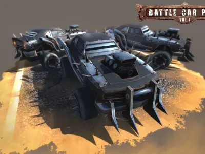 Battle Car Pack Volume One Low-poly 3D model