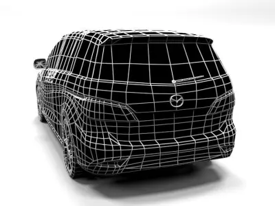 MAZDA 5 LOWPOLY car Low-poly 3D model