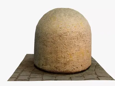 Ultra-realistic concrete road bollards  Low-poly 3D model