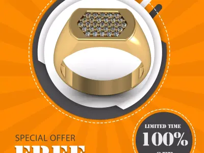  ELEGANT BAND GENTS RING Free 3D print model