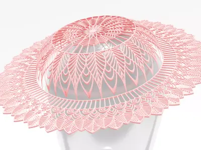 Womans Lace Hat 3D model