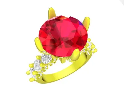 A7399 Luxury Diamond Engagement Ring 3D Print 3D print model