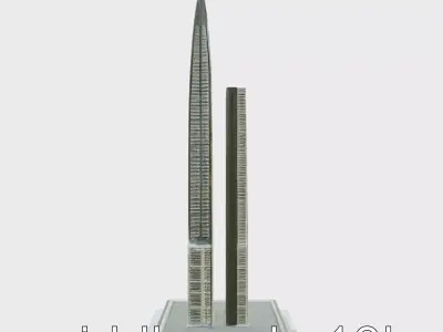 Futuristic Skyscraper Architectural Tower Low-poly 3D model