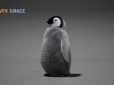 Emperor Penguin Baby  UE Character Asset 3D model