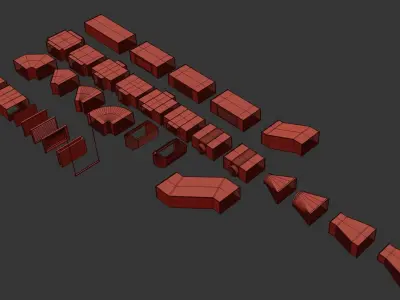 ventilation sistems Low-poly 3D model