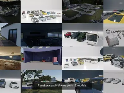 Racetrack and vehicles pack