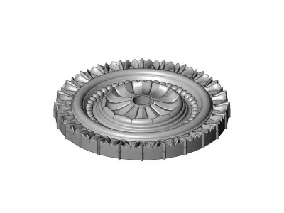 Carved facetes pattern ceiling medallion rosette relief 3D print model