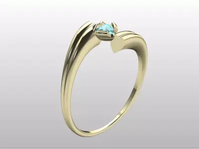  ELEGANT GRADIENT HEART SOLITAIRE RING FILE ITEM 28 Free 3D print model