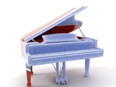 Classic Mahogany Piano model pack Low-poly 3D model