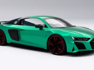 Audi R8 Green Hell Edition 2021 Low-poly 3D model