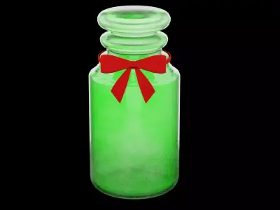 Green Christmas Jar Low-poly 3D model