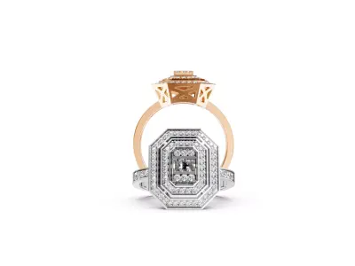 Baguette Diamond Ring 3d model printable 3D print model 3D print model
