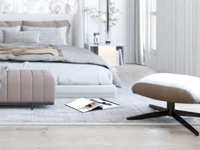 Home Modern bedroom villa decoration 3D model