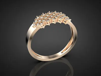 High Jewelry Fashion diamond ring R37 17-20 sizes 3D print model