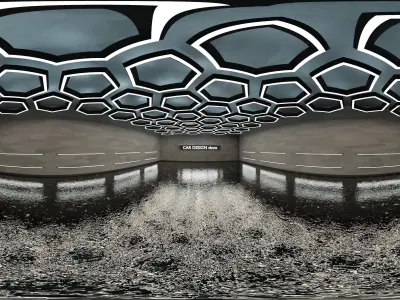 Car exhibition interior studio - 4 rooms 3D model